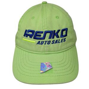 Renko Auto Sales Slideback Baseball Cap Green OS Adjustable Embroidered Fine Cap